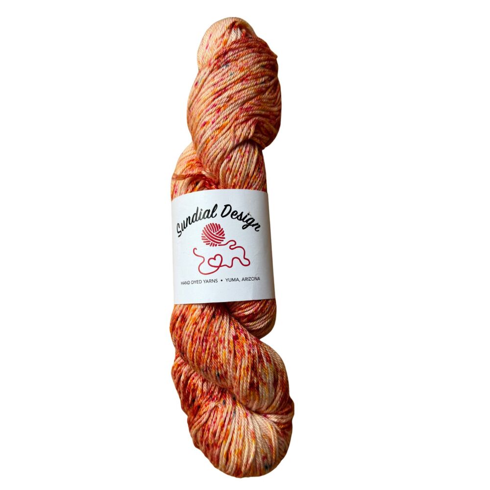 Sundial Designs DK Hand Dyedโ Firebird Red White 1 Skein 220 yds Pima Cotton